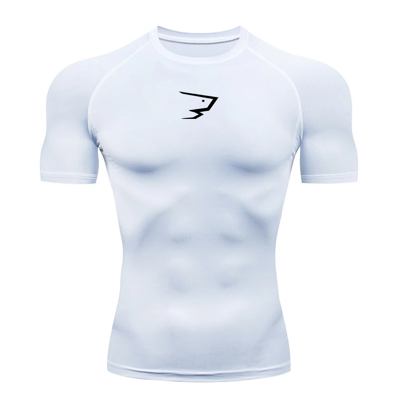 Men Compression Short Sleeve T-Shirt (SharkNado)
