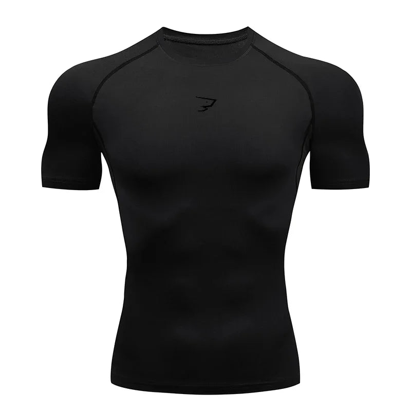 Men Compression Short Sleeve T-Shirt (SharkNado)