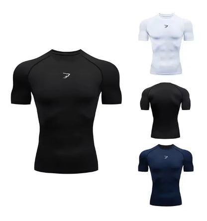 Men Compression Short Sleeve T-Shirt (SharkNado)