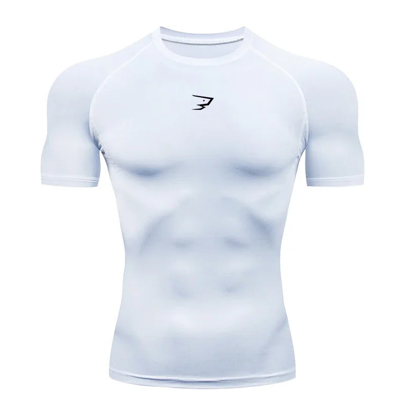 Men Compression Short Sleeve T-Shirt (SharkNado)