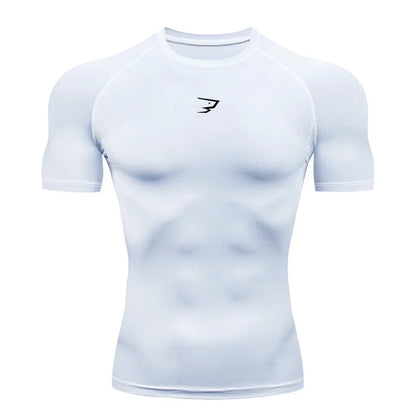 Men Compression Short Sleeve T-Shirt (SharkNado)